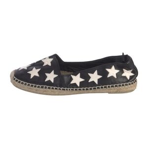 Saint Laurent Leather Espadrille Flats with White Stars